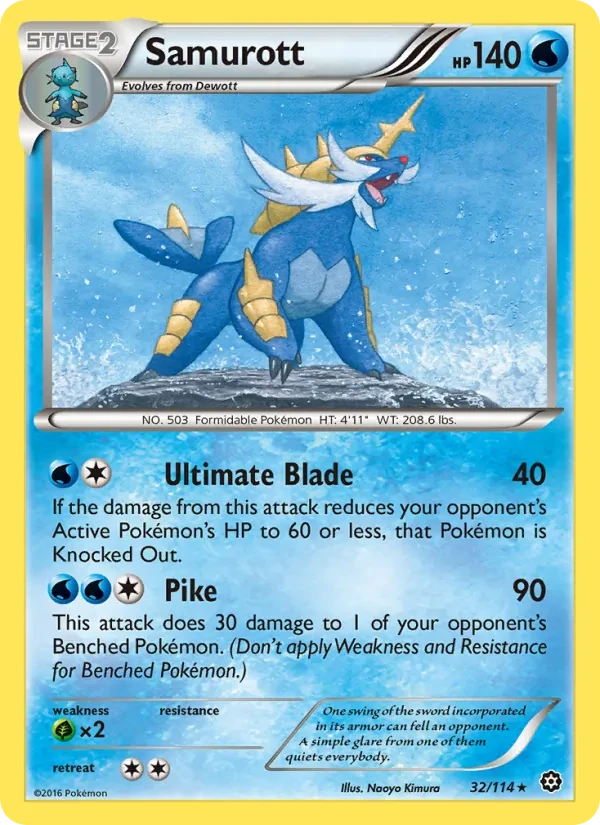 Samurott 32/114 Steam Siege Pokémon card