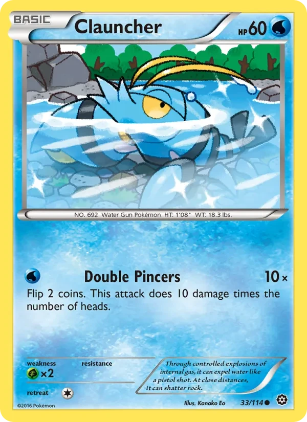 Clauncher 33/114 Steam Siege Pokémon card