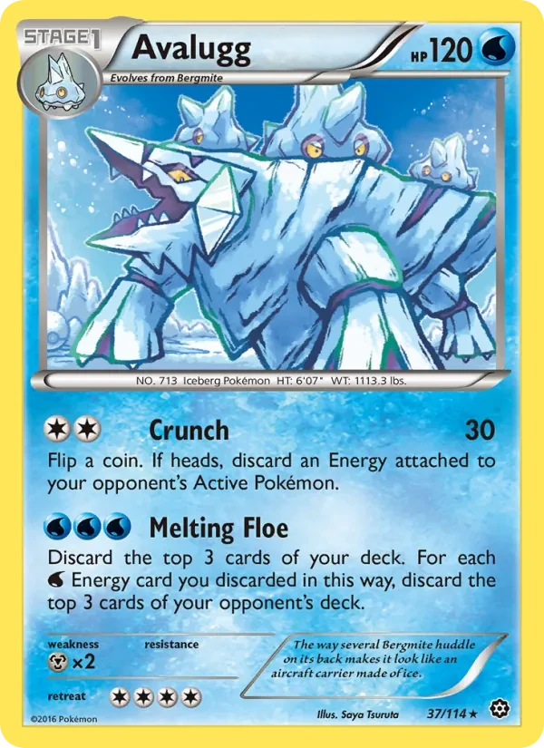 Avalugg 37/114 Steam Siege Pokémon card