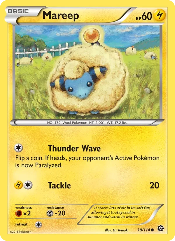 Mareep 38/114 Steam Siege Pokémon card
