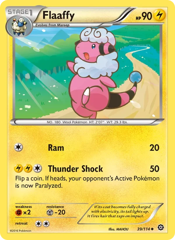 Flaaffy 39/114 Steam Siege Pokémon card