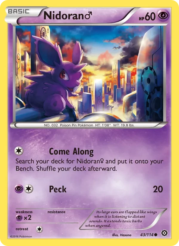 Nidoran♂ 43/114 Steam Siege Pokémon card