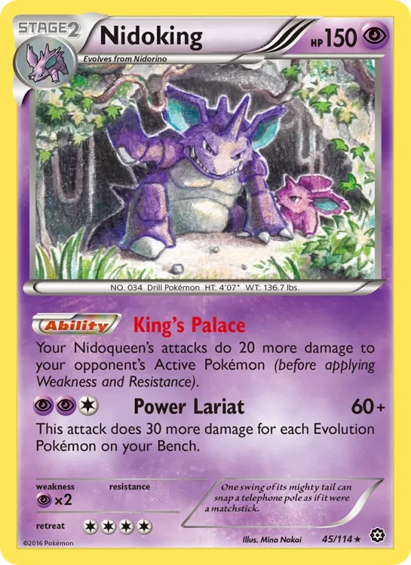 Nidoking 45/114 Steam Siege Pokémon card