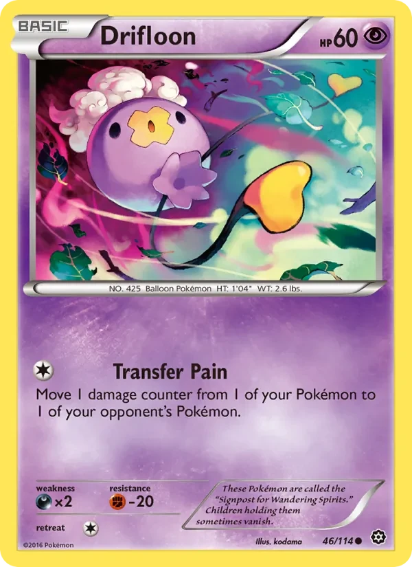 Drifloon 46/114 Steam Siege Pokémon Karte