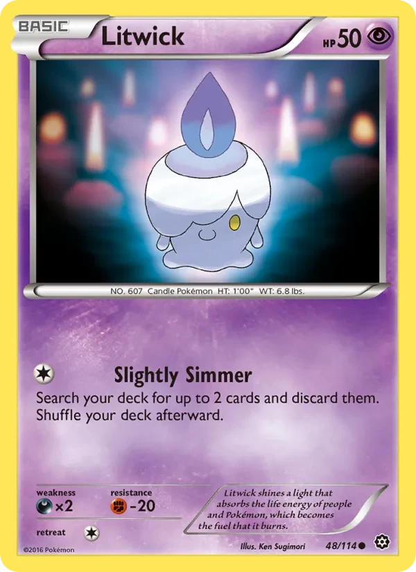 Litwick 48/114 Steam Siege Pokémon card