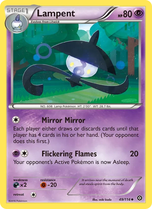 Lampent 49/114 Steam Siege Pokémon Karte