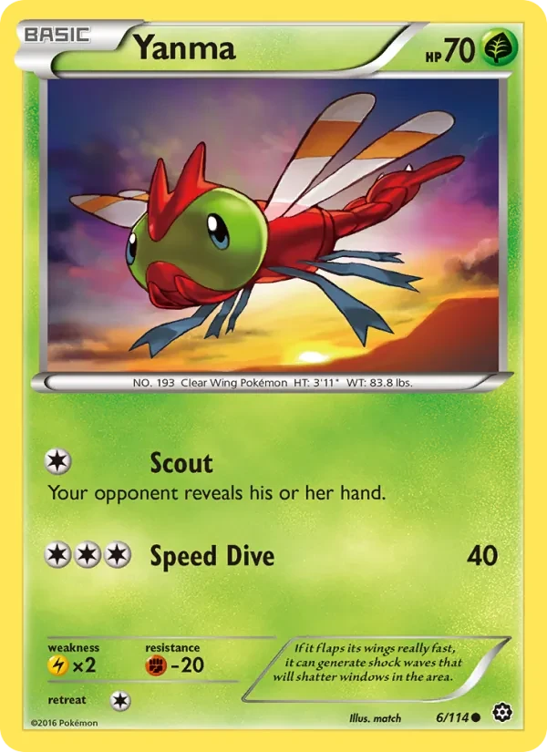 Yanma 6/114 Steam Siege Pokémon card