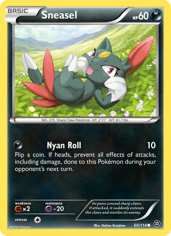 Sneasel 60/114 Steam Siege Pokémon card