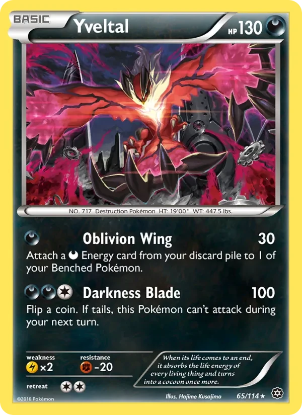 Yveltal 65/114 Steam Siege Pokémon card