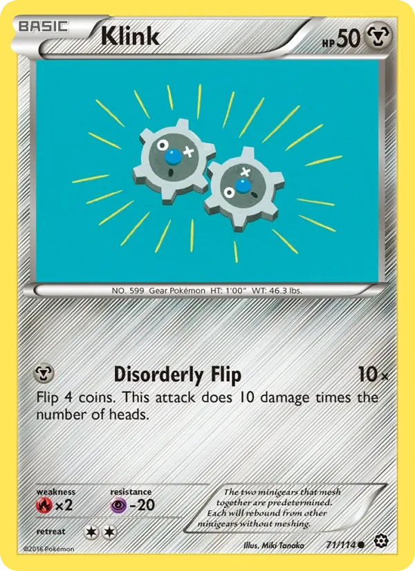 Klink 71/114 Steam Siege Pokémon card