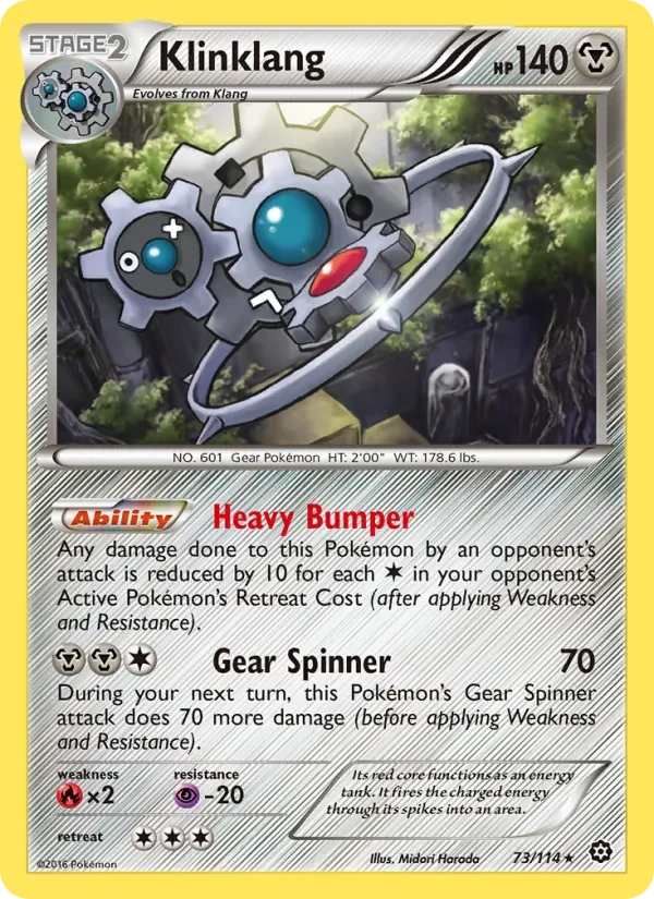 Klinklang 73/114 Steam Siege Pokémon card