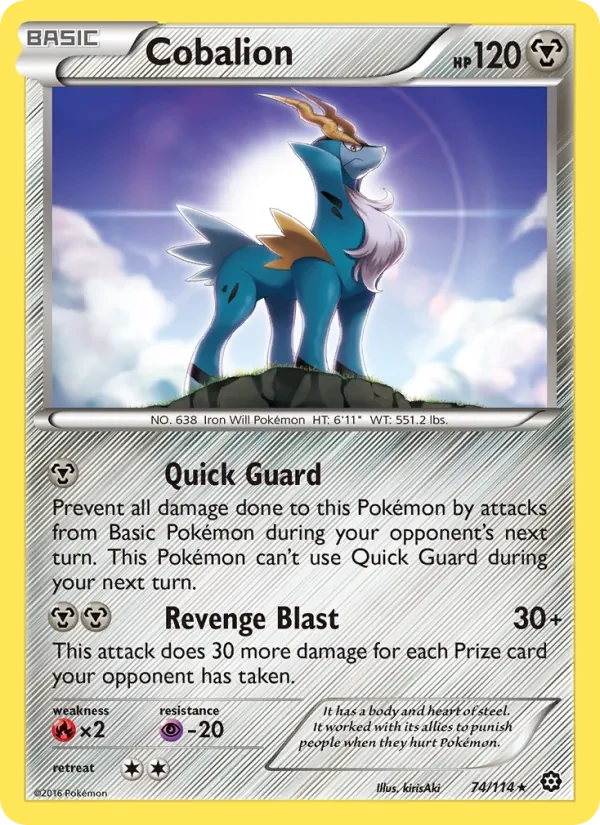 Cobalion 74/114 Steam Siege Pokémon card