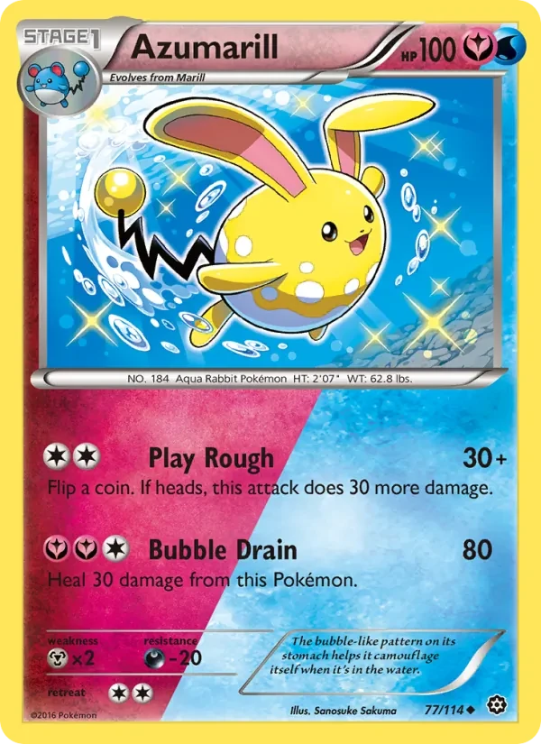 Azumarill 77/114 Steam Siege Pokémon card