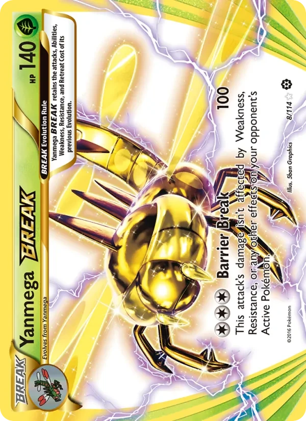 Yanmega BREAK 8/114 Steam Siege Pokémon Karte
