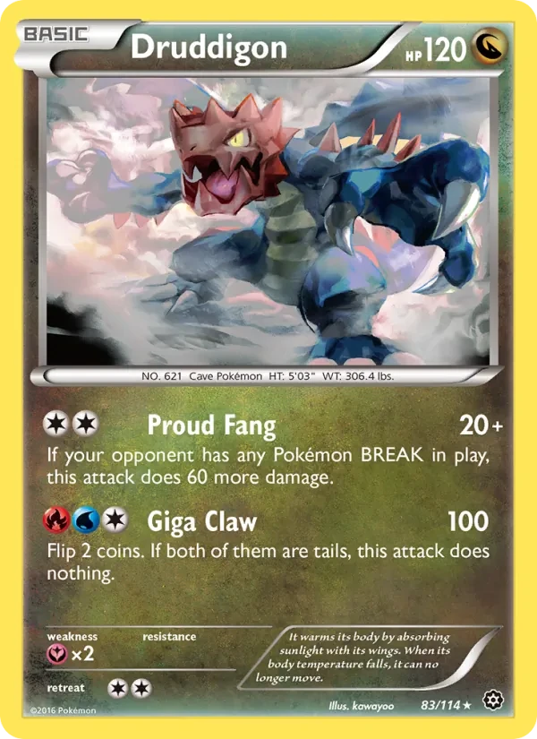 Druddigon 83/114 Steam Siege Pokémon card