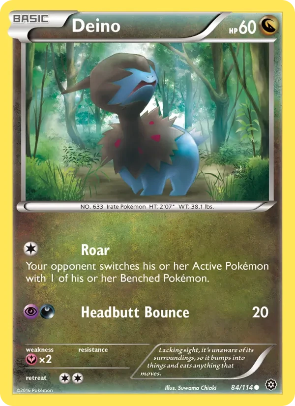 Deino 84/114 Steam Siege Pokémon Karte
