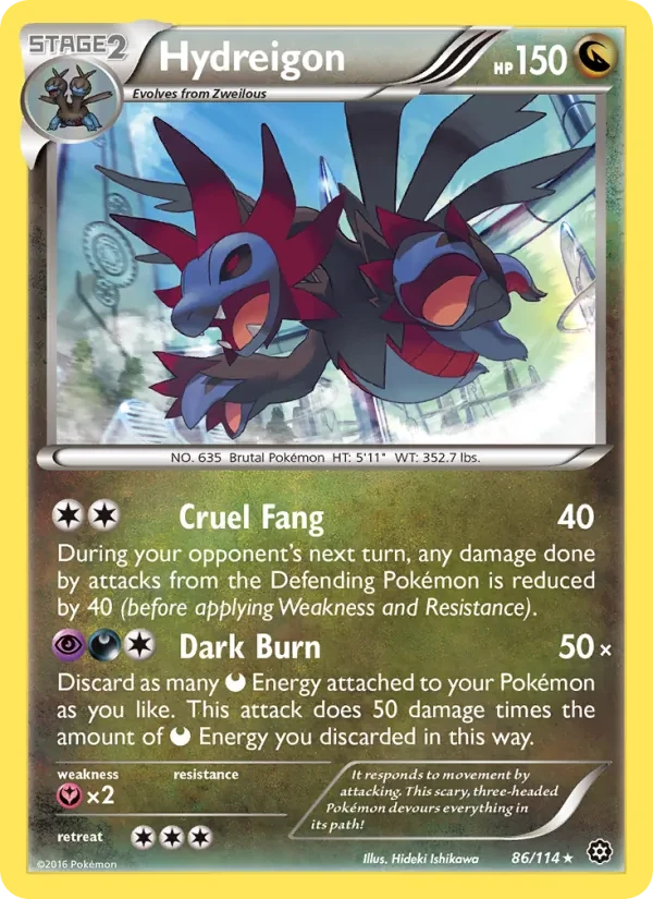 Hydreigon 86/114 Steam Siege Pokémon Karte