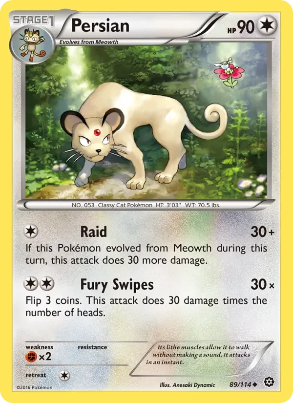 Persian 89/114 Steam Siege Pokémon card