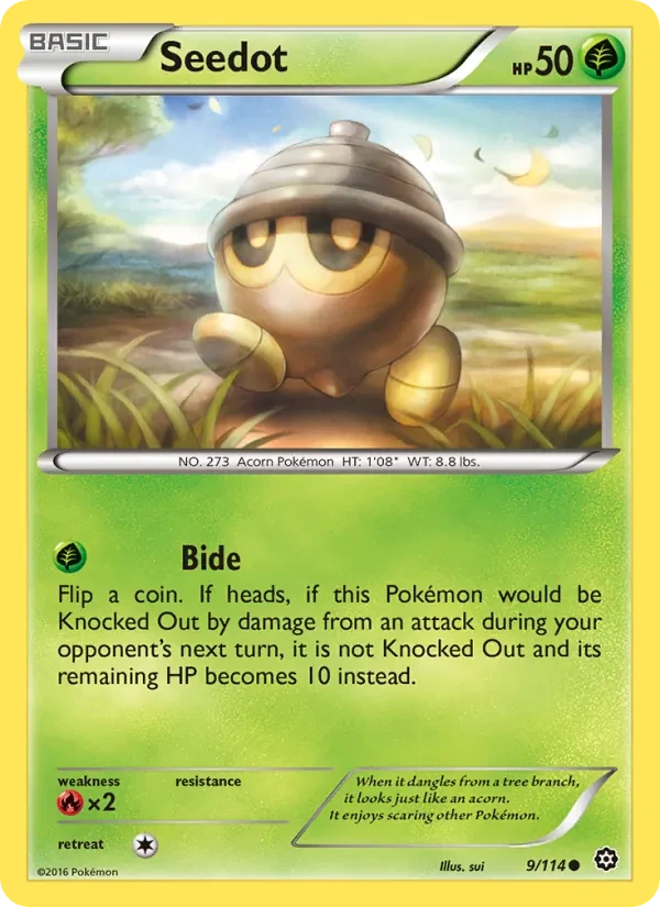 Seedot 9/114 Steam Siege Pokémon card