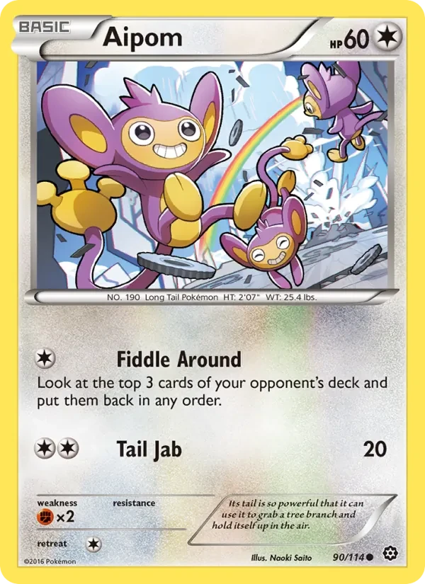 Aipom 90/114 Steam Siege Pokémon card