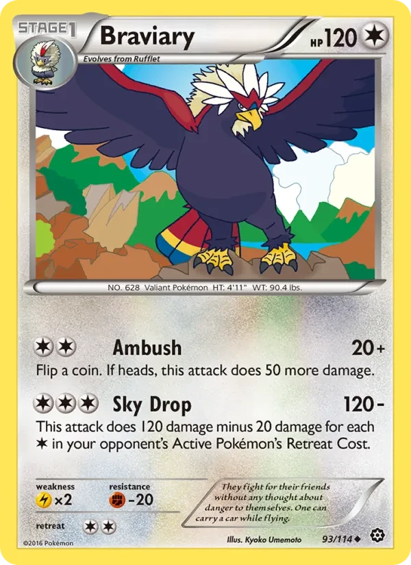Braviary 93/114 Steam Siege Pokémon card