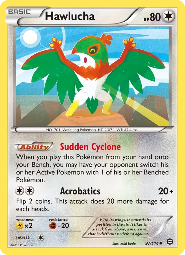 Hawlucha 97/114 Steam Siege Pokémon card