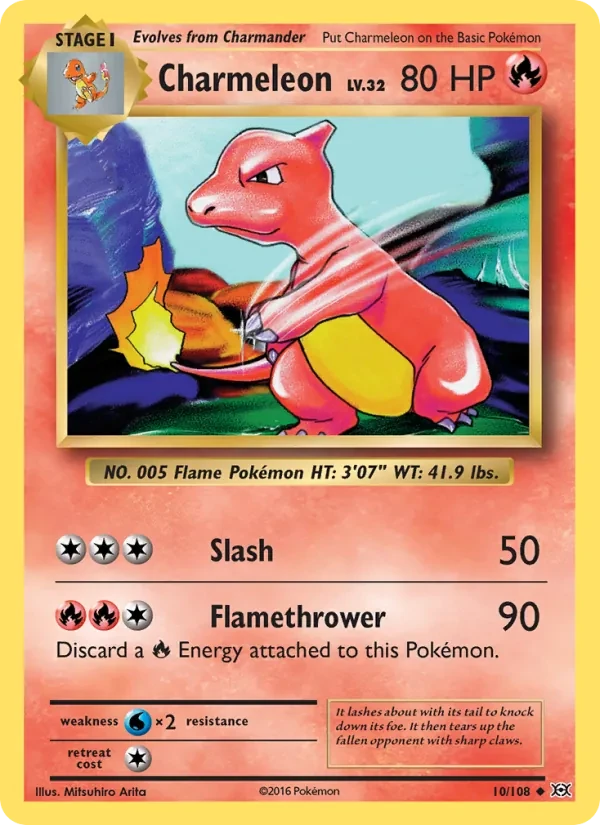 Charmeleon 10/108 Evolutions Pokémon card