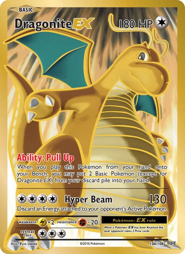 Dragonite EX 106/108 Evolutions Pokémon card