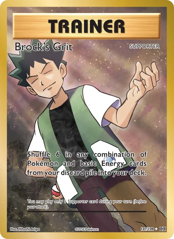 Brock's Grit 107/108 Evolutions Pokémon card