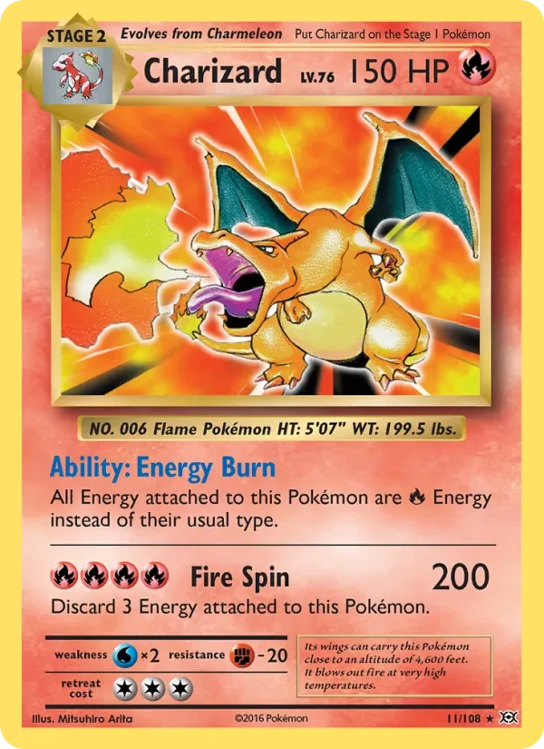 Charizard 11/108 Evolutions Pokémon card