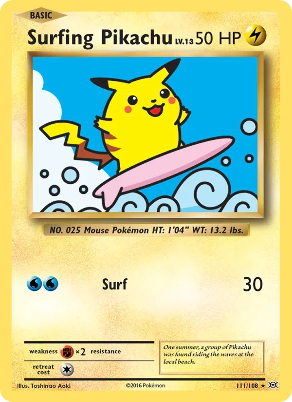 Surfing Pikachu 111/108 Evolutions Pokémon Karte