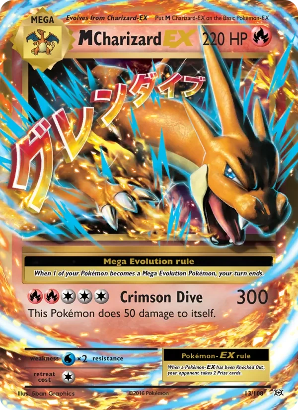 M Charizard EX 13/108 Evolutions Pokémon card