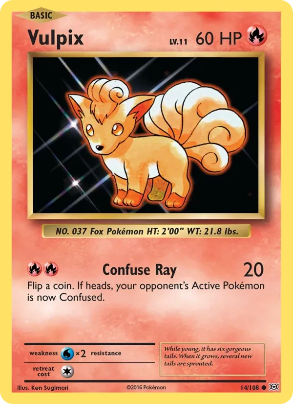 Vulpix 14/108 Evolutions Pokémon kaart