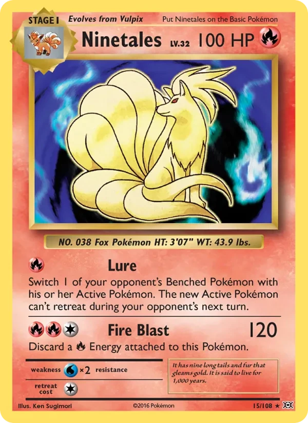 Ninetales 15/108 Evolutions Pokémon card