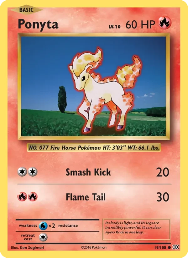 Ponyta 19/108 Evolutions Pokémon card