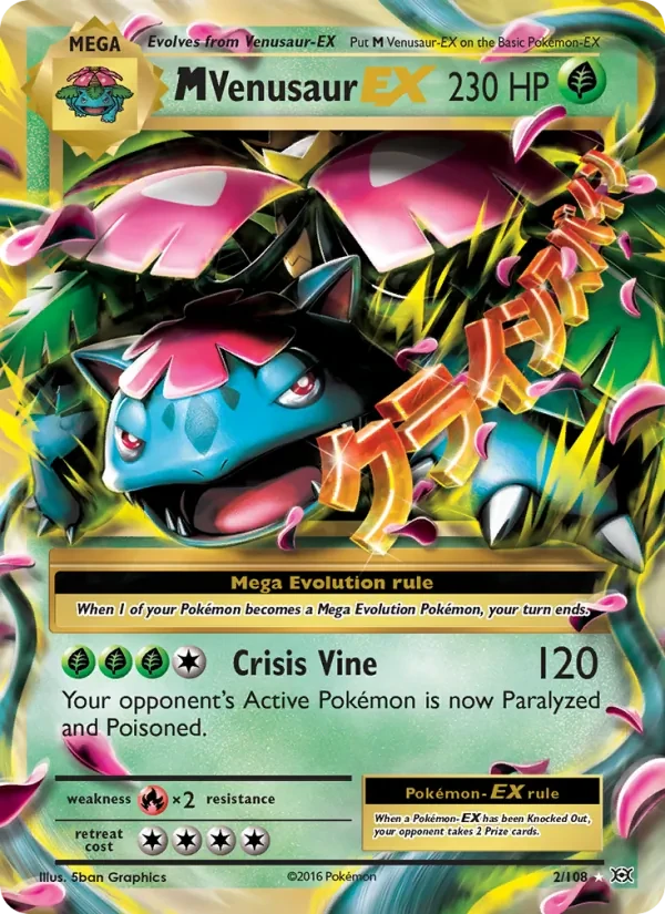 M Venusaur EX 2/108 Evolutions Pokémon card