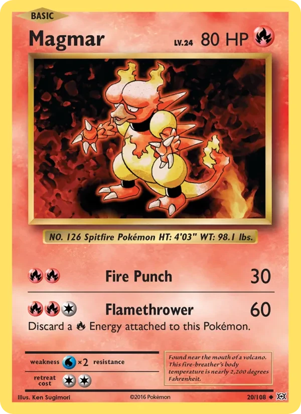 Carta Pokémon Magmar 20/108 Evolutions