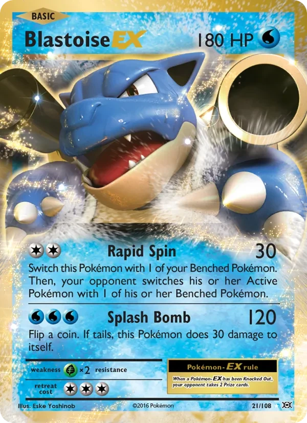 Blastoise EX 21/108 Evolutions Pokémon Karte