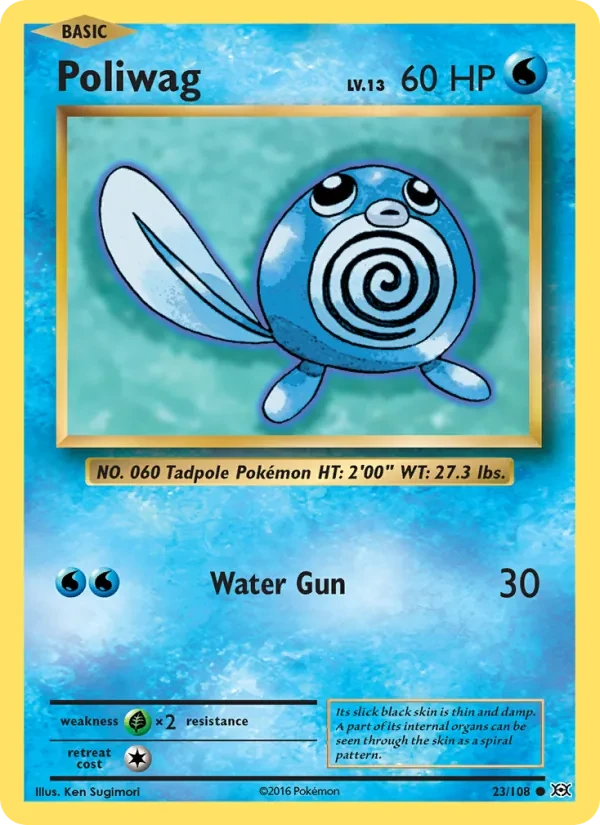 Poliwag 23/108 Evolutions Pokémon card