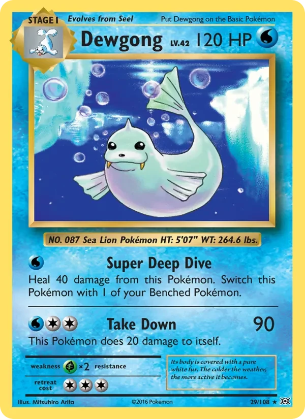 Dewgong 29/108 Evolutions Pokémon card