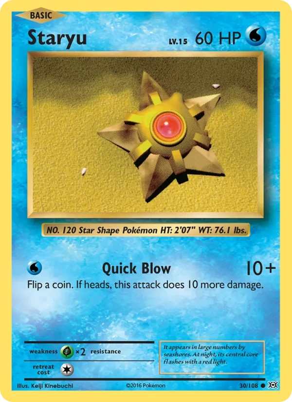 Staryu 30/108 Evolutions Pokémon card