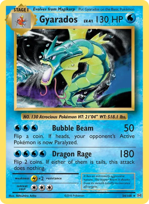 Gyarados 34/108 Evolutions Pokémon card