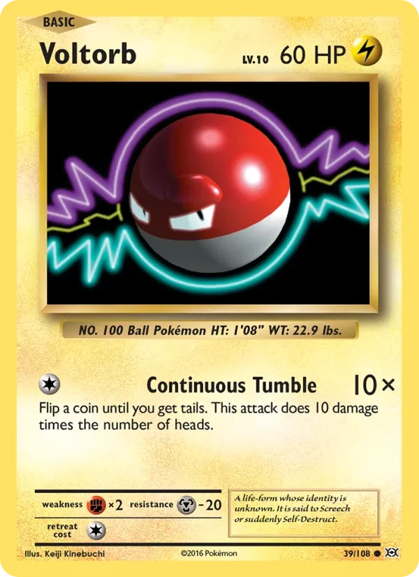 Voltorb 39/108 Evolutions Pokémon card