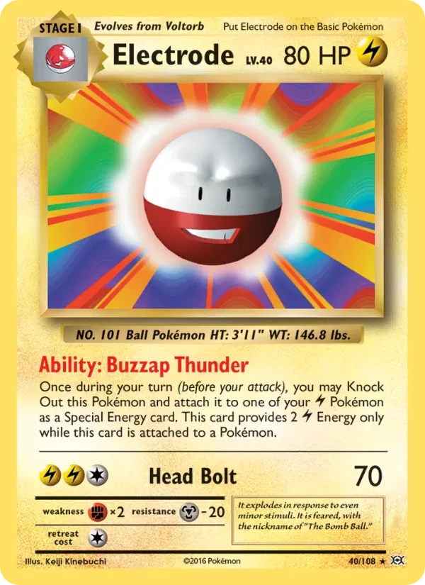 Electrode 40/108 Evolutions Pokémon Karte