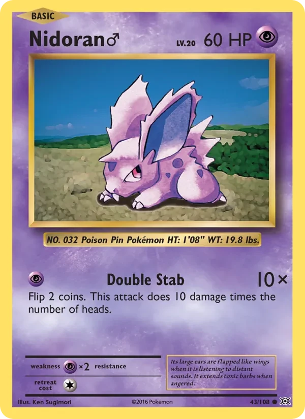 Nidoran♂ 43/108 Evolutions Pokémon card