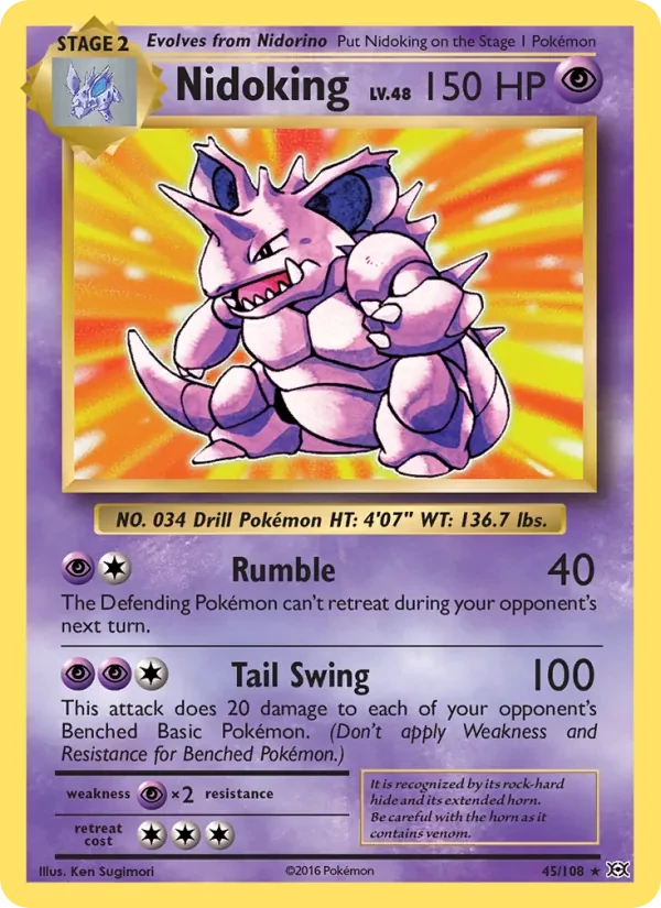 Nidoking 45/108 Evolutions Pokémon card