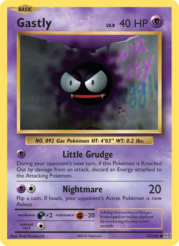 Carta Pokémon Gastly 47/108 Evolutions