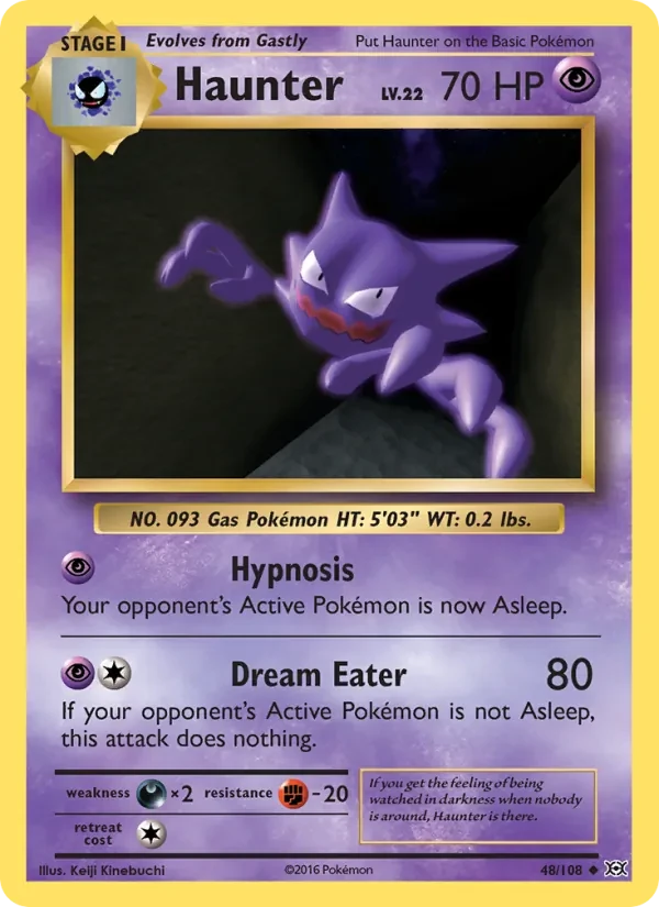 Haunter 48/108 Evolutions Pokémon card
