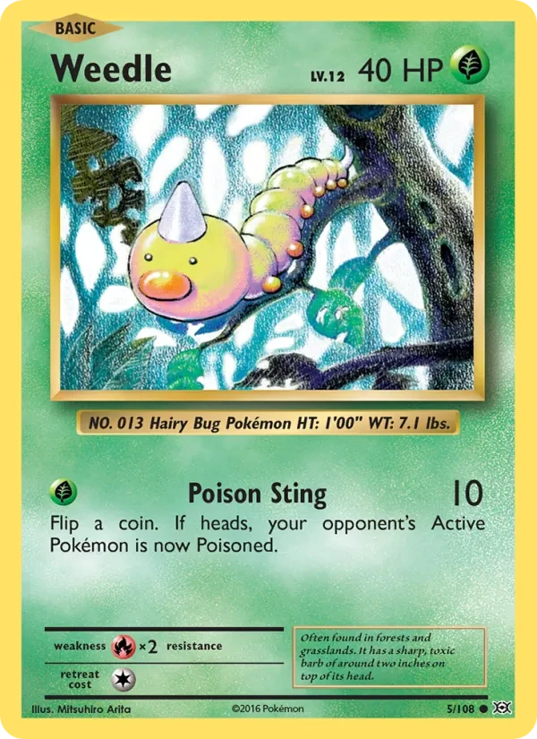 Weedle 5/108 Evolutions Pokémon kaart