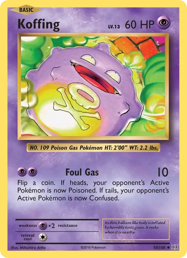 Koffing 50/108 Evolutions Pokémon card